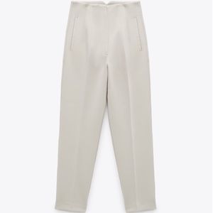 ZARA High-waisted pants in oyster white